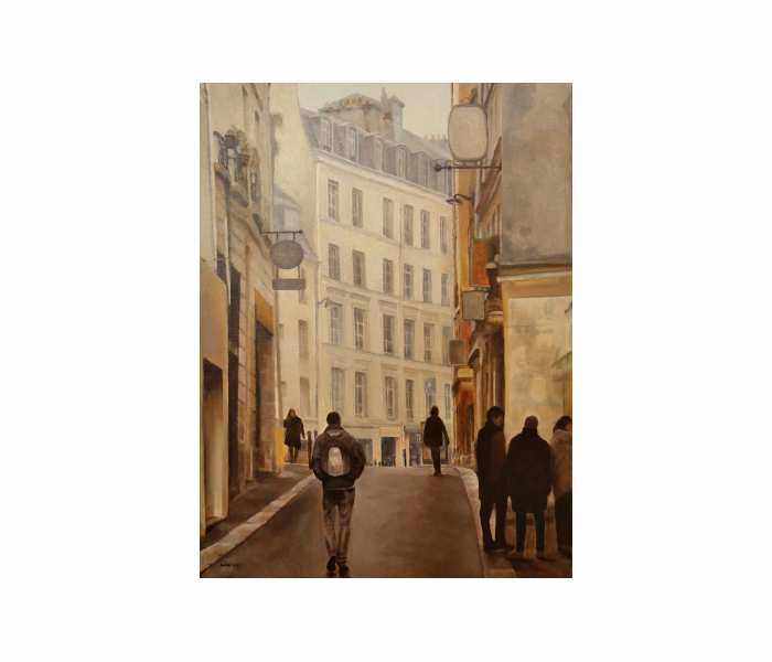 <b>La rue Blainville, Paris 5<sup>ème</sup> <br><b>Huile sur toile - 80x60cm